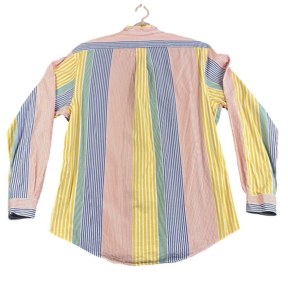 Ralph Lauren Mens XL Shirt Multicolor Stripe Custom Fit Long Sleeve Button Down - Picture 6 of 9